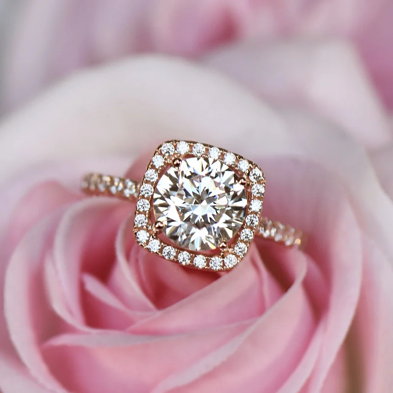 Limited-Stock Jewelry Clearance – Grab Your Favorites Now 2.25 ctw Square Halo Ring - 10k Solid Rose Gold, Sz 5 Limited-Stock Jewelry Clearance – Grab Your Favorites Now 2.25 ctw Square Halo Ring - 10k Solid Rose Gold, Sz 5