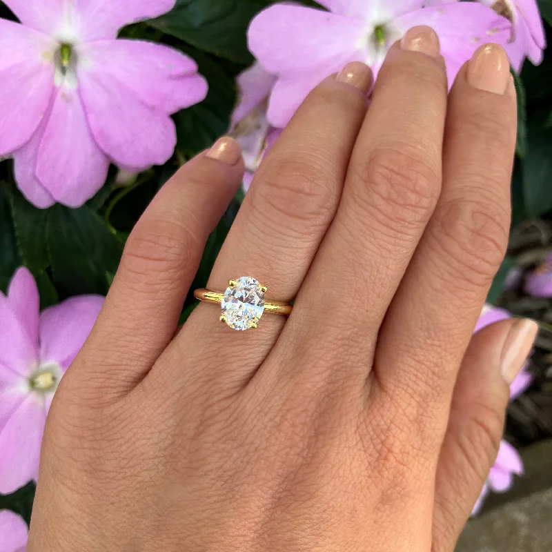 Affordable Luxury Jewelry For Every Occasion 2 ct Oval V Style Classic Solitaire Ring - 10k Solid Yellow Gold, Sz 4-9 Affordable Luxury Jewelry For Every Occasion 2 ct Oval V Style Classic Solitaire Ring - 10k Solid Yellow Gold, Sz 4-9