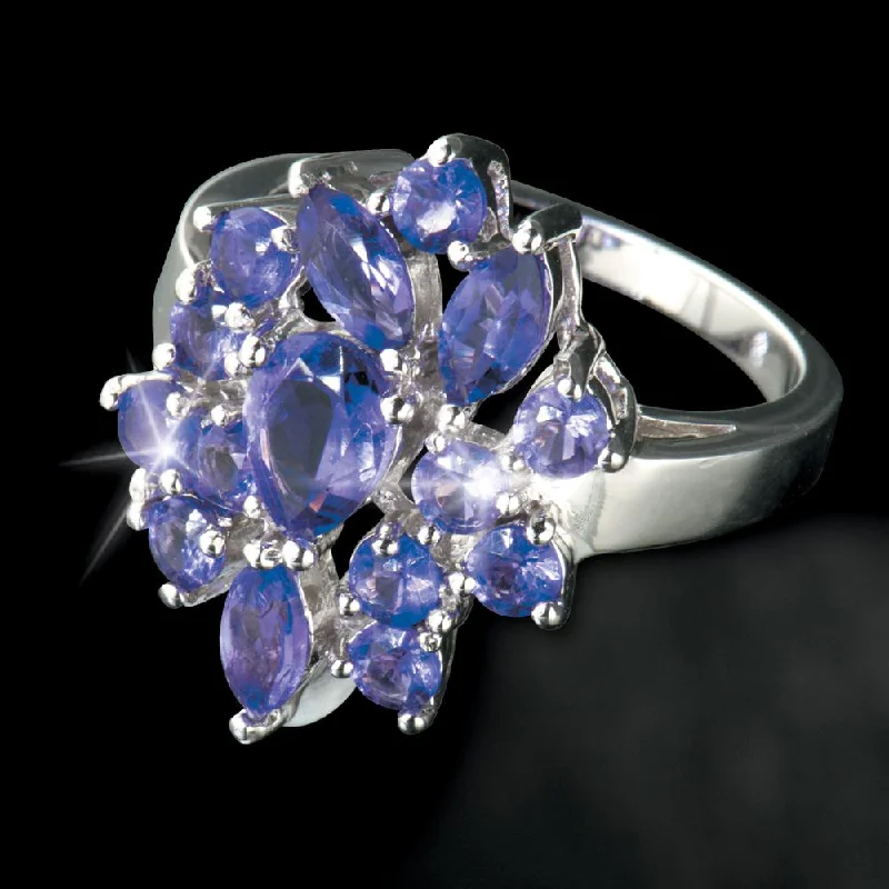 High-Quality Gemstone Jewelry For Special Occasions Amethyst Cluster Ring