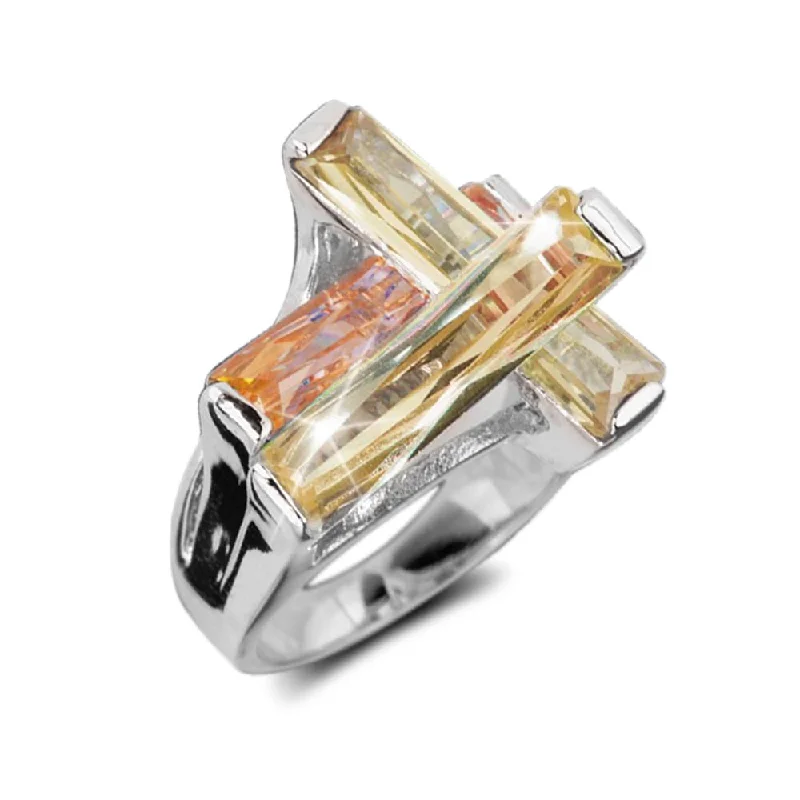 Must-Have Jewelry At Irresistible Discounts Champagne Contemporary Cross Ring