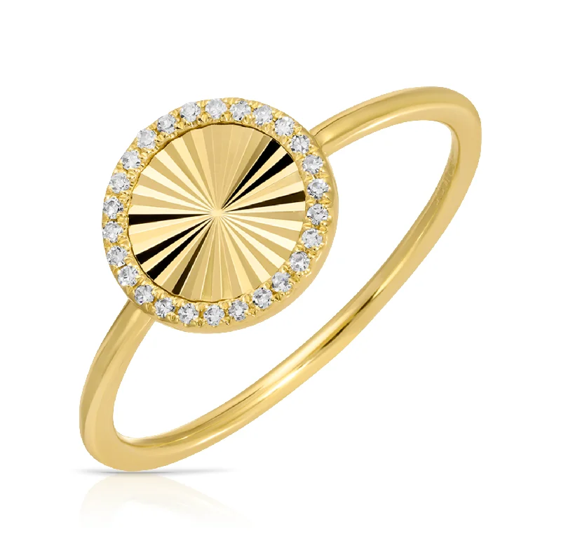 Flash Sale On Stunning Jewelry – Don't Miss Out Fluted Diamond Disc Ring