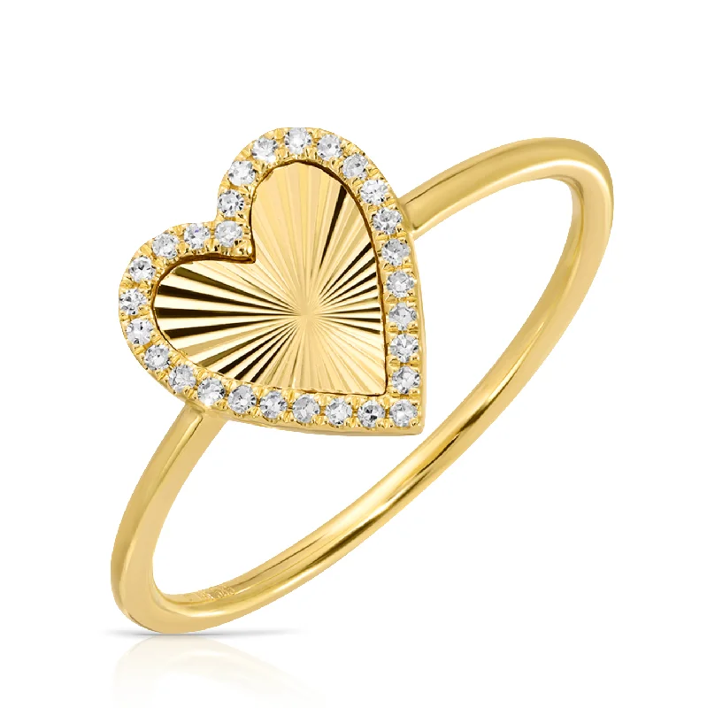 Handcrafted Jewelry Sale – Unique Designs At Low Prices Fluted Diamond Heart Ring