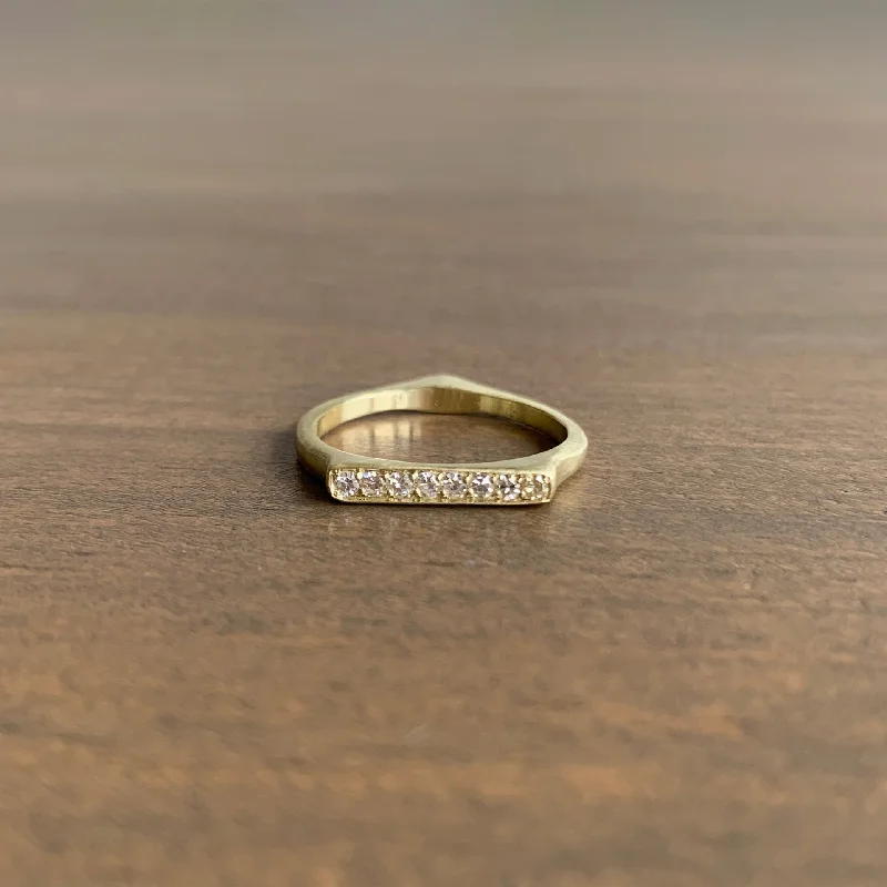 Personalized Engraved Jewelry For Meaningful Gifts Gold and Diamond Corazon Stacking Ring Personalized Engraved Jewelry For Meaningful Gifts Gold and Diamond Corazon Stacking Ring