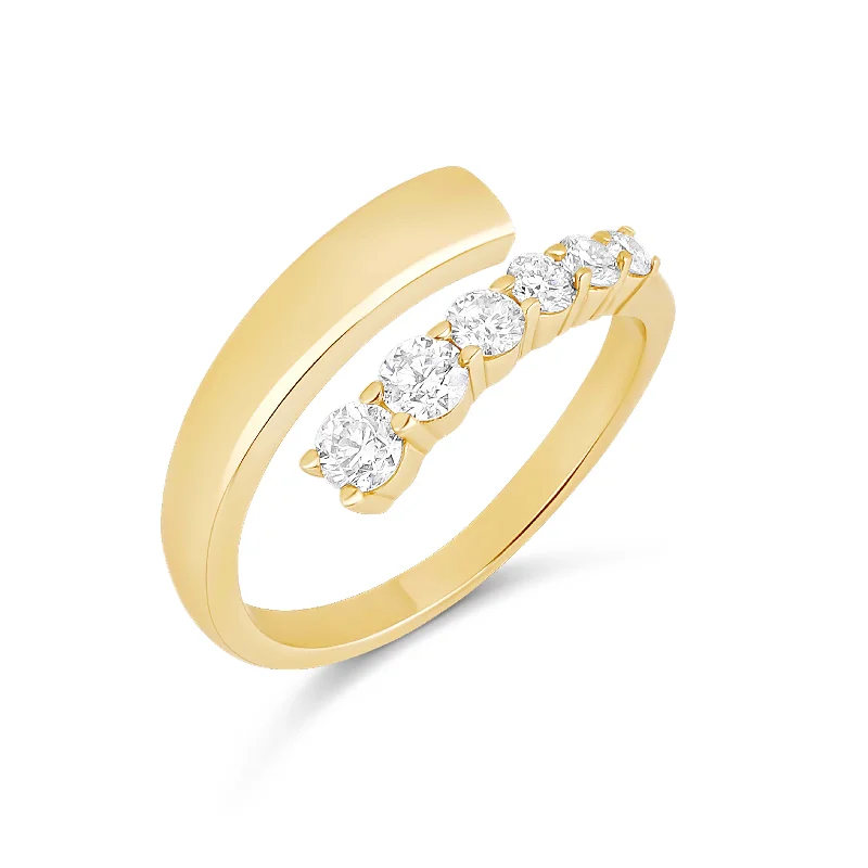 Luxury Handcrafted Jewelry For Elegant Looks Graduated Diamond/Solid Wrap Ring