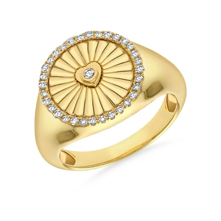 Elegant Jewelry, Exclusive Prices – Shop Now Heart Fluted Signet Ring