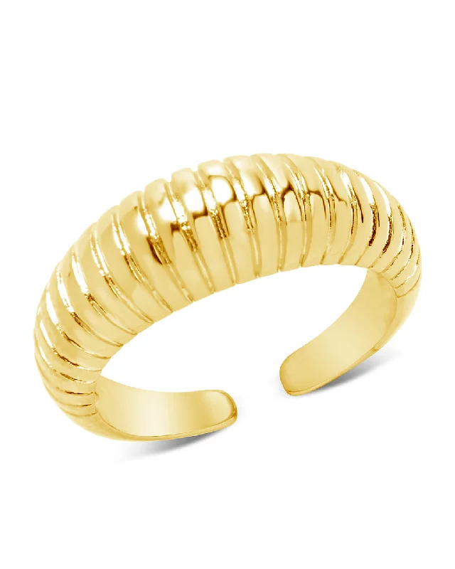 Premium Jewelry At Promotional Prices – Shine Today Ribbed Open Bombe Ring