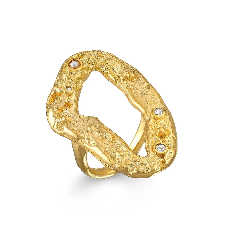 Affordable Gold-Plated Jewelry For Modern Fashion Sandbar Statement Ring