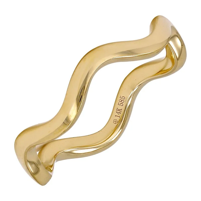 The Biggest Jewelry Sale Of The Year Is Here Solid Gold Wavy Stackable Ring