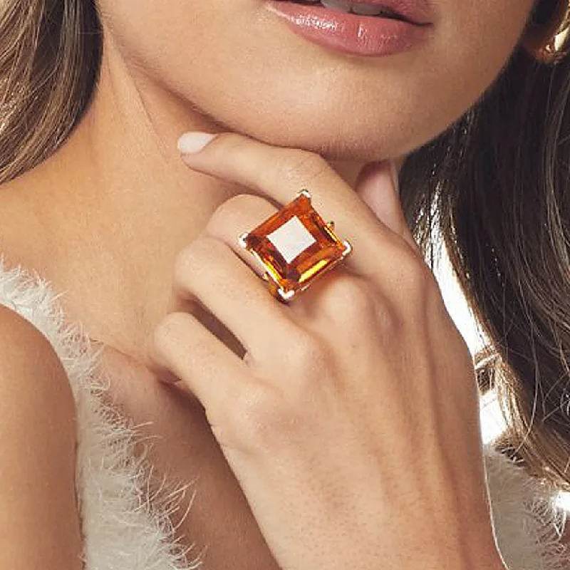 Celebrate Every Occasion With Sparkling Savings Topaz Square Stone Ring