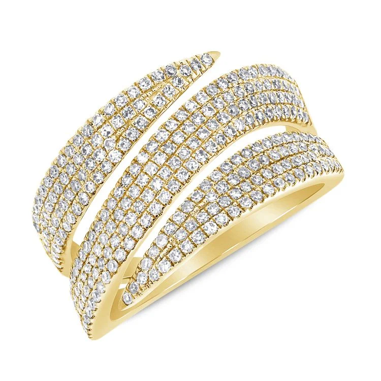 Modern Statement Jewelry For Bold Styling Triple Wavy Diamond Cigar Ring