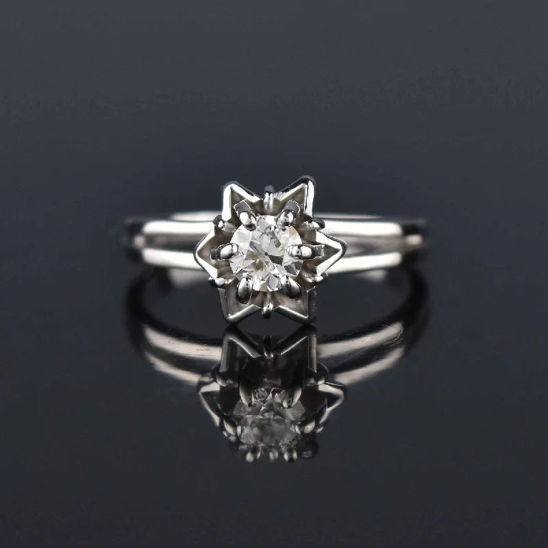 Limited-Stock Jewelry Sale – Once It's Gone, It's Gone Vintage 14K White Gold Star Diamond Engagement Ring Limited-Stock Jewelry Sale – Once It's Gone, It's Gone Vintage 14K White Gold Star Diamond Engagement Ring