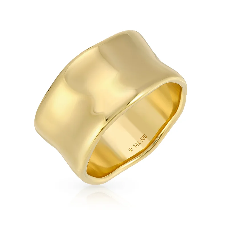Discounted Jewelry For A Glamorous Look Wavy Solid Cigar Ring