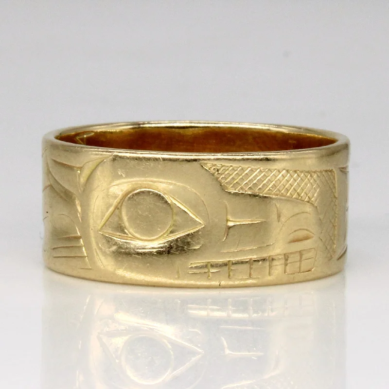 Premium Jewelry Now Available At Special Discounts 14k Yellow Gold Indigenous Art Ring | SZ 11 | Premium Jewelry Now Available At Special Discounts 14k Yellow Gold Indigenous Art Ring | SZ 11 |