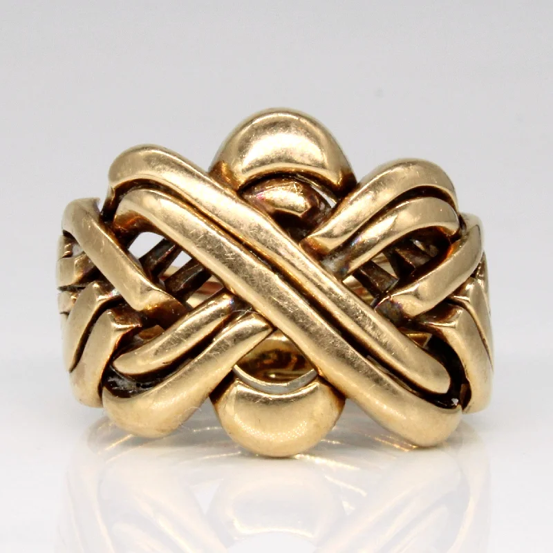 Chic, Trendy, And Affordable Jewelry Sale 14k Yellow Gold Solved Puzzle Ring | SZ 8.25 | Chic, Trendy, And Affordable Jewelry Sale 14k Yellow Gold Solved Puzzle Ring | SZ 8.25 |