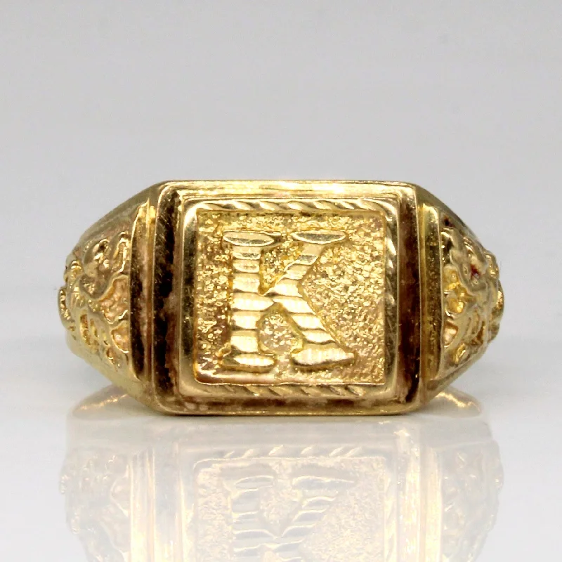 Flash Sale On Exquisite Jewelry – Don't Miss Out 18k Yellow Gold 'K' Initial Ring | SZ 8.25 | Flash Sale On Exquisite Jewelry – Don't Miss Out 18k Yellow Gold 'K' Initial Ring | SZ 8.25 |