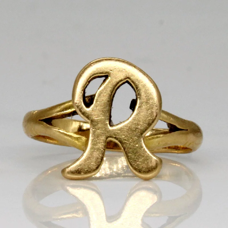 Luxury Jewelry At Budget-Friendly Prices – Grab Yours Now 20k Yellow Gold 'R' Initial Ring | SZ 4.5 |