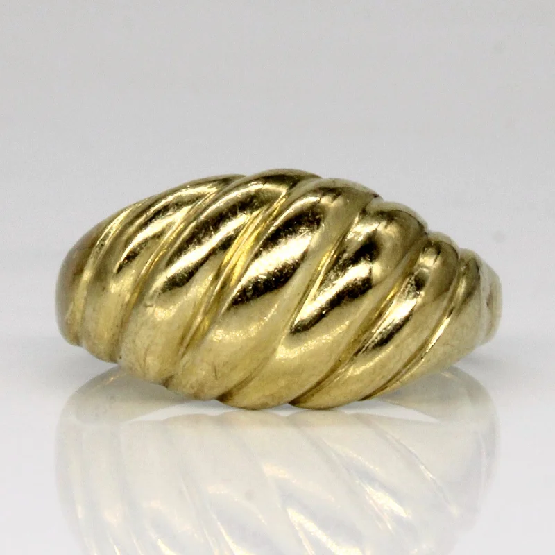 High-Quality Gemstone Jewelry For Special Occasions 9k Yellow Gold Twisted Dome Ring | SZ 6.75 | High-Quality Gemstone Jewelry For Special Occasions 9k Yellow Gold Twisted Dome Ring | SZ 6.75 |
