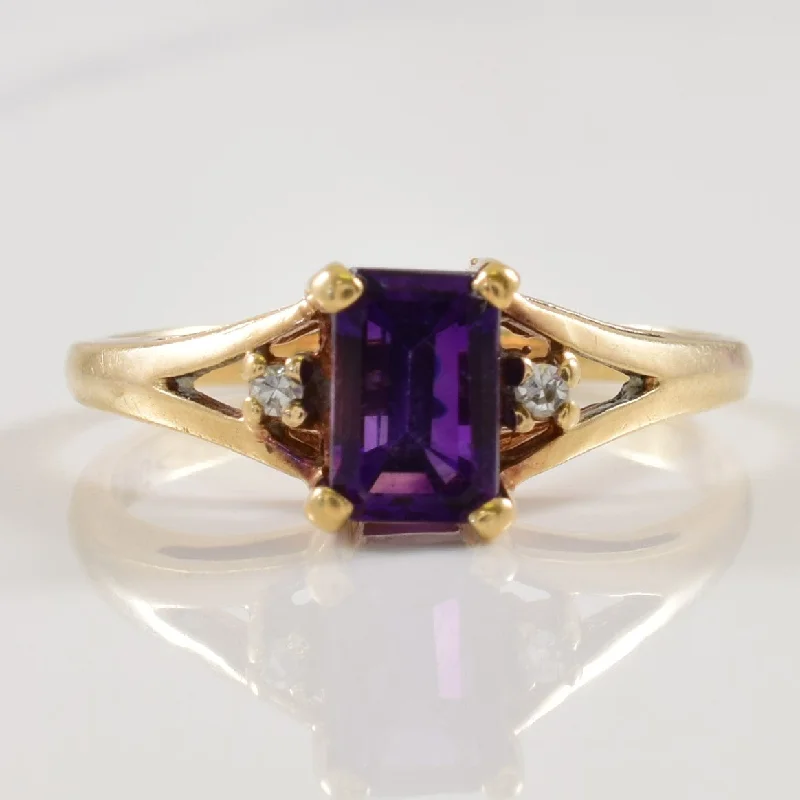 Jewelry Deals That Outshine The Rest Amethyst & Diamond Split Shank Ring | 0.50ct, 0.02ctw | SZ 4.75 | Jewelry Deals That Outshine The Rest Amethyst & Diamond Split Shank Ring | 0.50ct, 0.02ctw | SZ 4.75 |