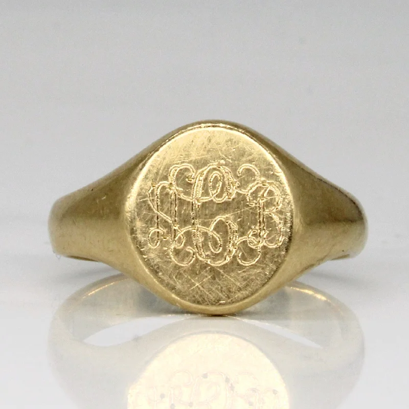 Personalized Engraved Jewelry For Meaningful Gifts Birks' 14k Yellow Gold Signet Ring | SZ 8.25 | Personalized Engraved Jewelry For Meaningful Gifts Birks' 14k Yellow Gold Signet Ring | SZ 8.25 |