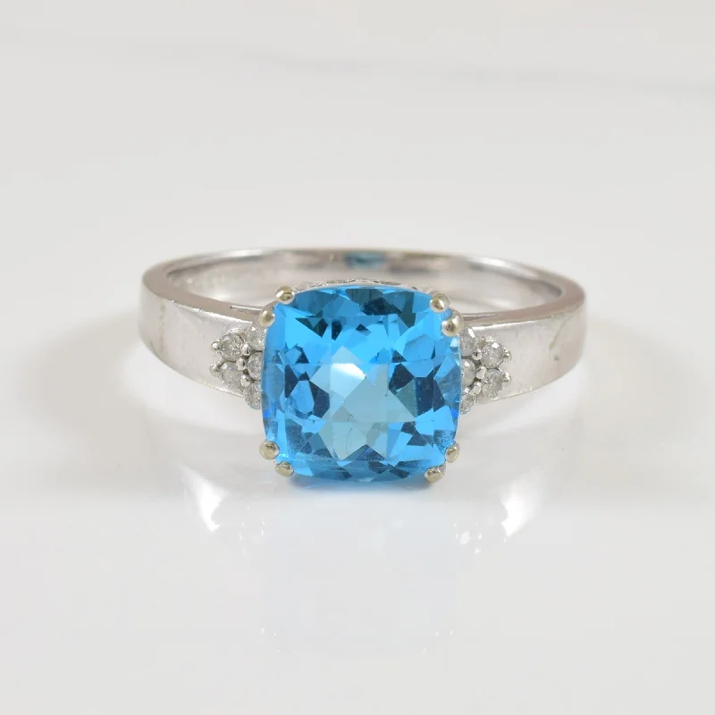 Affordable Glamour – Premium Jewelry For Less Blue Topaz & Diamond Ring | 4.00ct, 0.08ctw | SZ 9.5 | Affordable Glamour – Premium Jewelry For Less Blue Topaz & Diamond Ring | 4.00ct, 0.08ctw | SZ 9.5 |