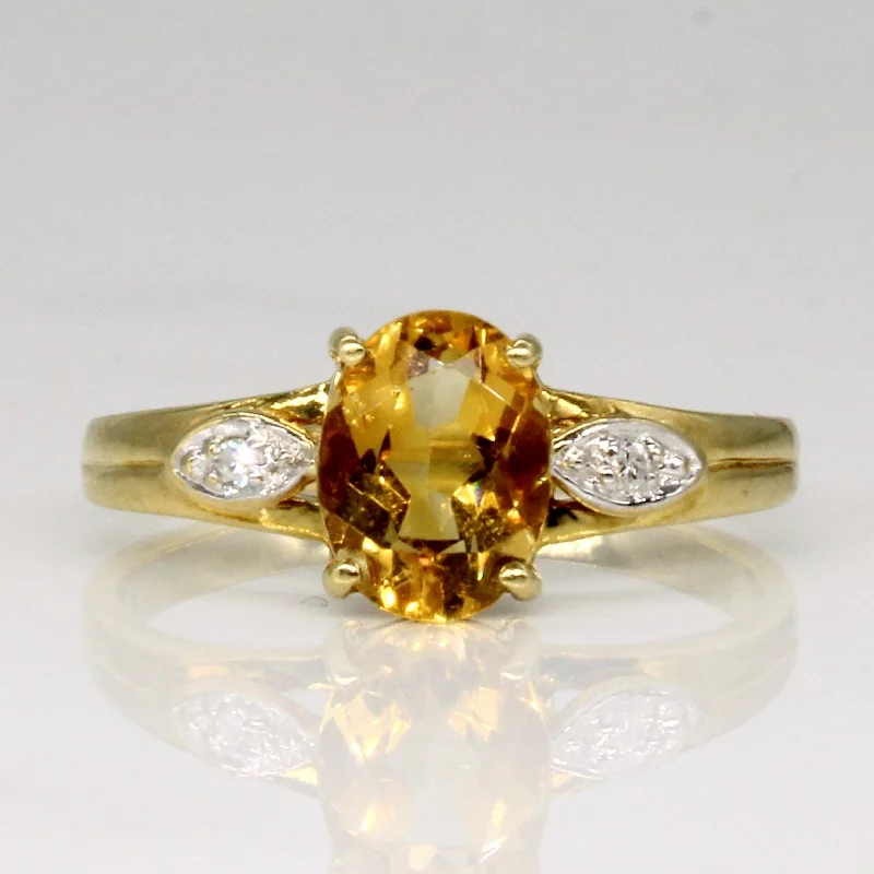 Customized Silver Jewelry For Unique Style Citrine & Diamond Cocktail Ring | 1.00ct, 0.02ctw | SZ 6.5 | Customized Silver Jewelry For Unique Style Citrine & Diamond Cocktail Ring | 1.00ct, 0.02ctw | SZ 6.5 |
