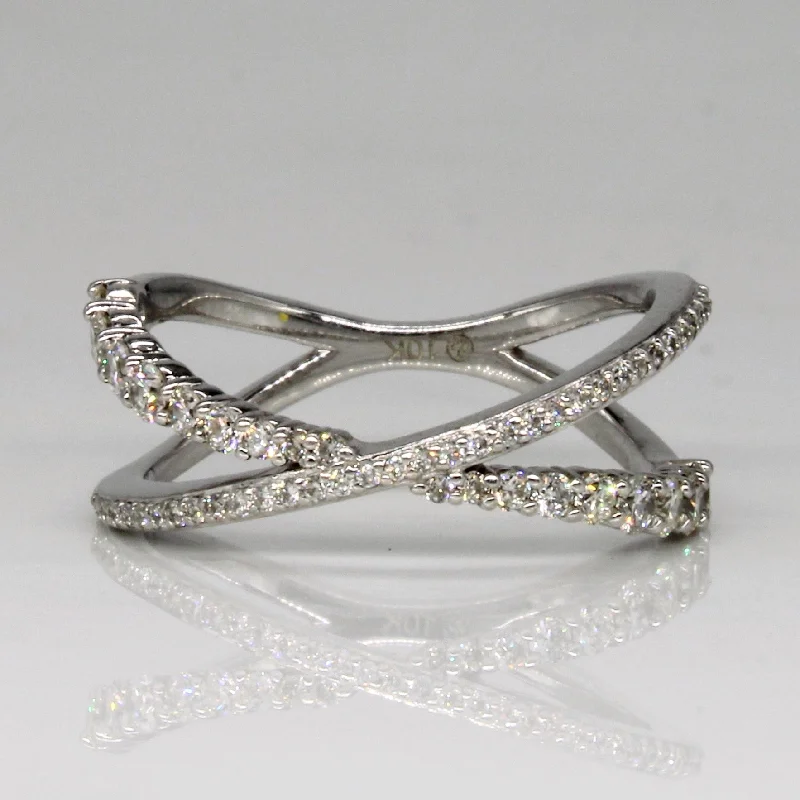 Luxury Jewelry Without The Luxury Price Tag Diamond Cross Over Ring | 0.50ctw | SZ 6.75 | Luxury Jewelry Without The Luxury Price Tag Diamond Cross Over Ring | 0.50ctw | SZ 6.75 |