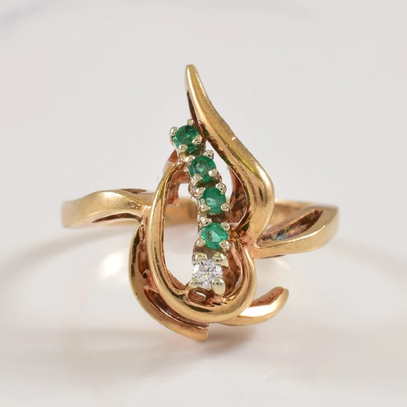 Make Every Moment Shine – Jewelry Discounts Available Emerald & Diamond Bypass Ring | 0.08ctw, 0.02ctw | SZ 7 | Make Every Moment Shine – Jewelry Discounts Available Emerald & Diamond Bypass Ring | 0.08ctw, 0.02ctw | SZ 7 |