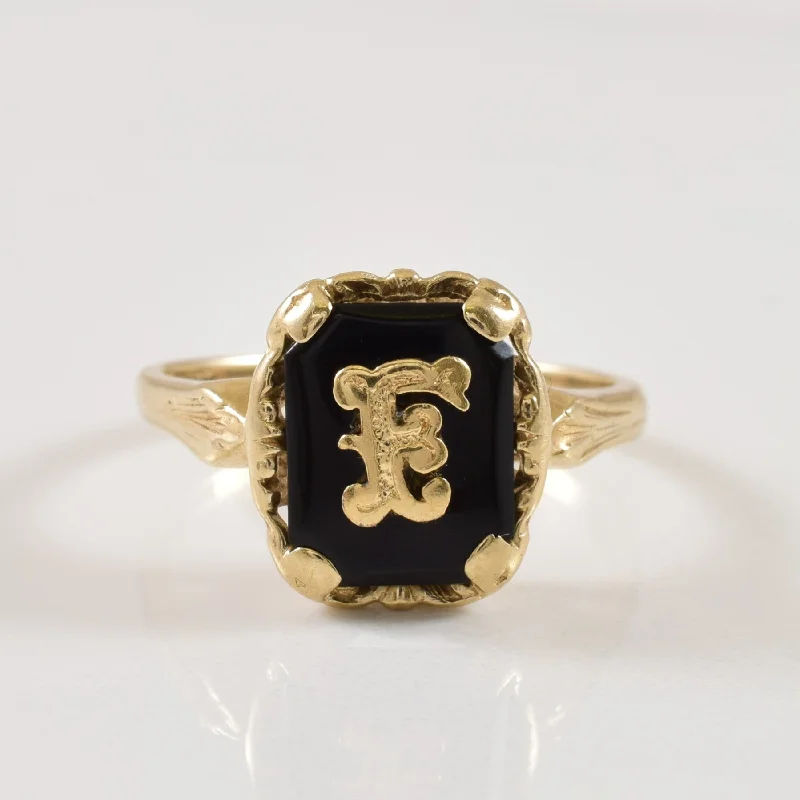 Don't Miss Out On Bestselling Jewelry At Special Prices F' Initialed Black Onyx Ring | 2.00ct | SZ 5.5 | Don't Miss Out On Bestselling Jewelry At Special Prices F' Initialed Black Onyx Ring | 2.00ct | SZ 5.5 |