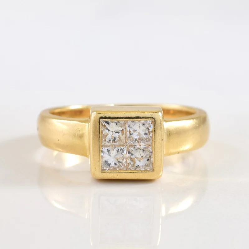 Eco-Friendly Sustainable Jewelry For Conscious Buyers Four Stone Princess Cut Diamond Ring | 0.56ctw | SZ 6 | Eco-Friendly Sustainable Jewelry For Conscious Buyers Four Stone Princess Cut Diamond Ring | 0.56ctw | SZ 6 |