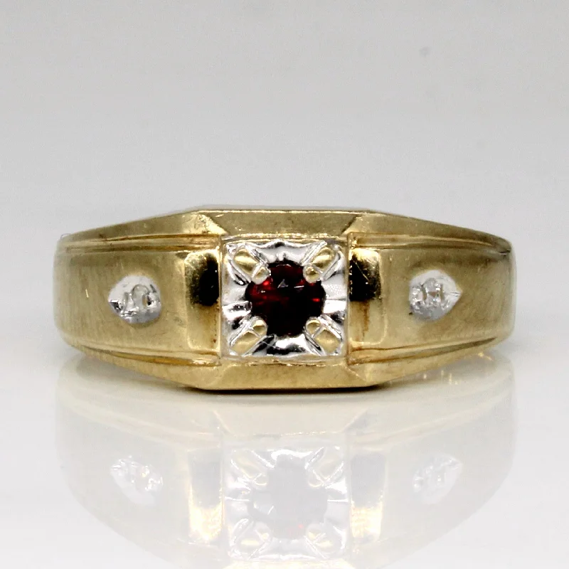 The Jewelry Sale You've Been Waiting For Is Here Garnet & Diamond Three Stone Ring | 0.12ct, 0.01ctw | SZ 10 | The Jewelry Sale You've Been Waiting For Is Here Garnet & Diamond Three Stone Ring | 0.12ct, 0.01ctw | SZ 10 |