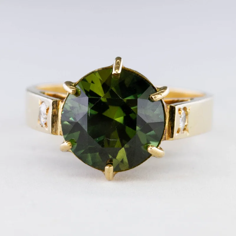 Elegant Jewelry, Affordable Luxury – Shop Now Green Sapphire & Diamond Cocktail Ring | 5.20ct, 0.12ctw | SZ 7 |