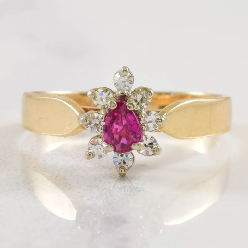 Seasonal Jewelry Clearance – Best Styles At The Lowest Prices Pear Cut Ruby & Diamond Halo Ring | 0.16ct, 0.12ctw | SZ 4.5 | Seasonal Jewelry Clearance – Best Styles At The Lowest Prices Pear Cut Ruby & Diamond Halo Ring | 0.16ct, 0.12ctw | SZ 4.5 |