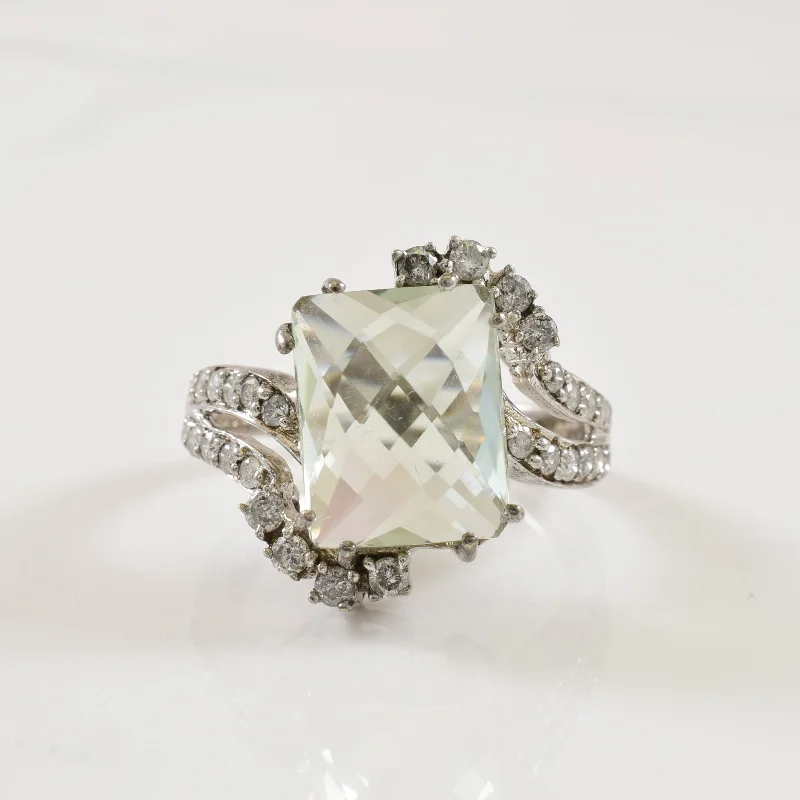 Stunning Jewelry Pieces At The Lowest Prices Ever Prasiolite & Diamond 14k Ring | 5.0ct, 0.40ctw | SZ 7 | Stunning Jewelry Pieces At The Lowest Prices Ever Prasiolite & Diamond 14k Ring | 5.0ct, 0.40ctw | SZ 7 |