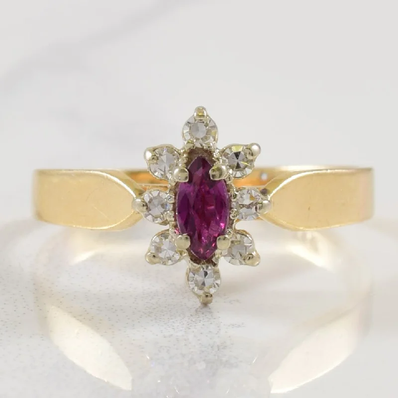 Timeless Elegance Now At Special Discounts Purple Sapphire & Diamond Halo Ring | 0.16ctw, 0.12ctw | SZ 6.25 | Timeless Elegance Now At Special Discounts Purple Sapphire & Diamond Halo Ring | 0.16ctw, 0.12ctw | SZ 6.25 |