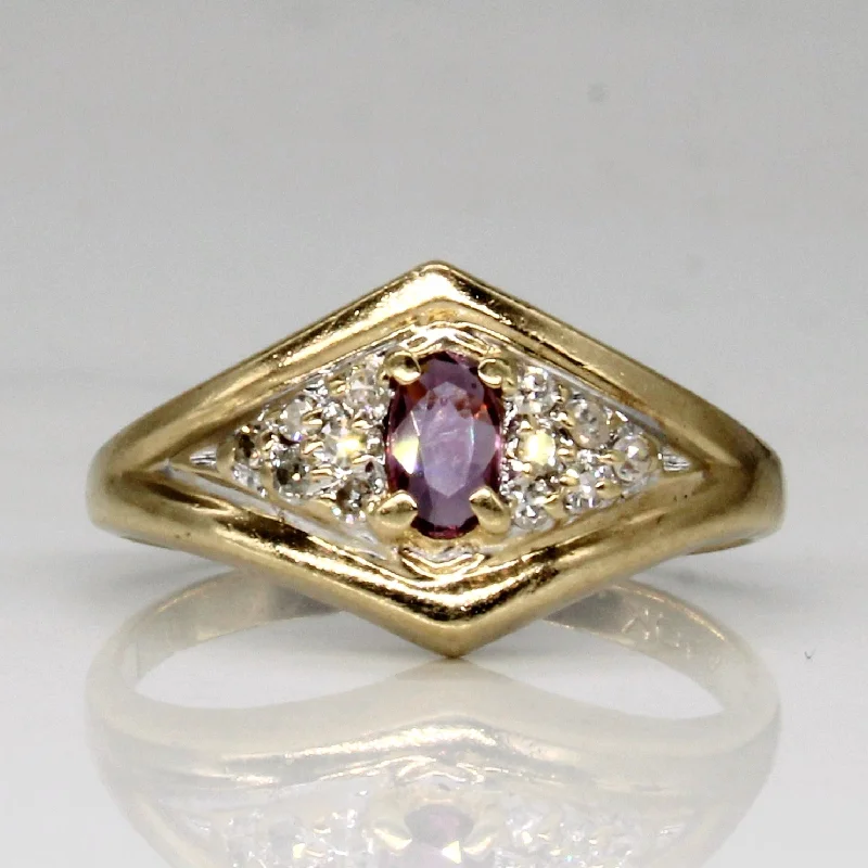 Delicate Crystal Jewelry For Sophisticated Charm Ruby & Diamond Cluster Set Ring | 0.15ct, 0.06ctw | SZ 5.75 | Delicate Crystal Jewelry For Sophisticated Charm Ruby & Diamond Cluster Set Ring | 0.15ct, 0.06ctw | SZ 5.75 |