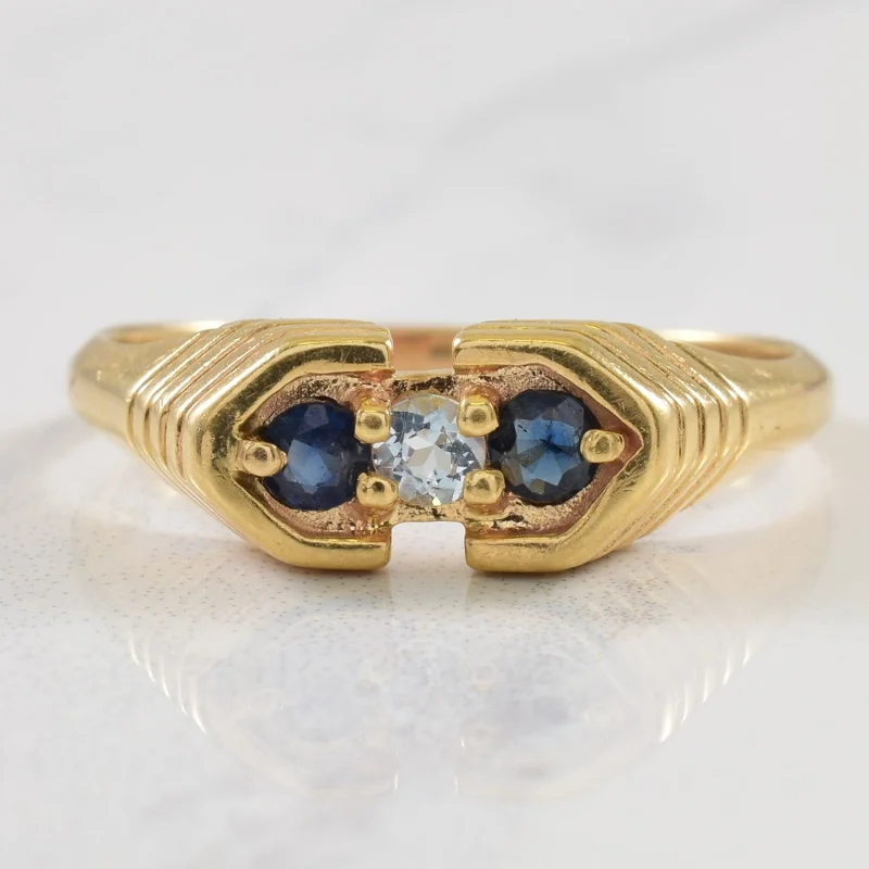 Handcrafted Beauty At Affordable Prices Sapphire & Aquamarine Textured Ring | 0.30ctw | SZ 9 | Handcrafted Beauty At Affordable Prices Sapphire & Aquamarine Textured Ring | 0.30ctw | SZ 9 |