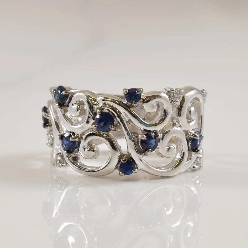 Limited-Time Offer On Elegant Jewelry Pieces Sapphire & Diamond Filagree Ring | 0.50ctw, 0.10ctw | SZ 7.5 | Limited-Time Offer On Elegant Jewelry Pieces Sapphire & Diamond Filagree Ring | 0.50ctw, 0.10ctw | SZ 7.5 |