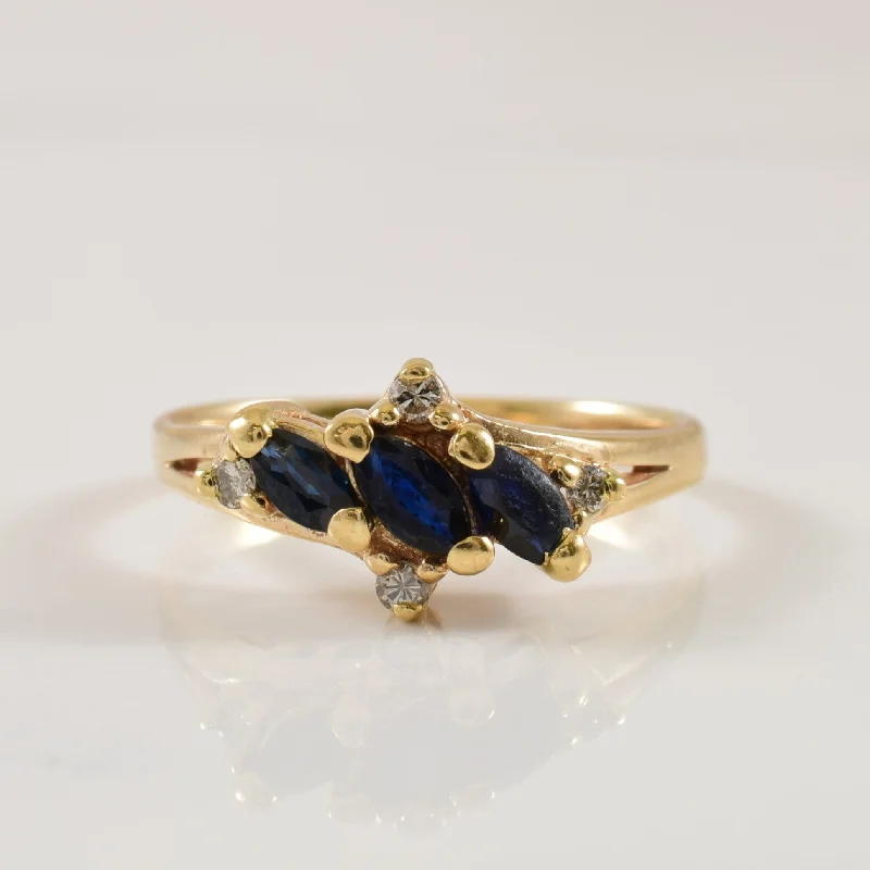 Celebrate Every Occasion With Sparkling Savings Sapphire & Diamond Ring | 0.45ctw, 0.08ctw | SZ 7.25 | Celebrate Every Occasion With Sparkling Savings Sapphire & Diamond Ring | 0.45ctw, 0.08ctw | SZ 7.25 |