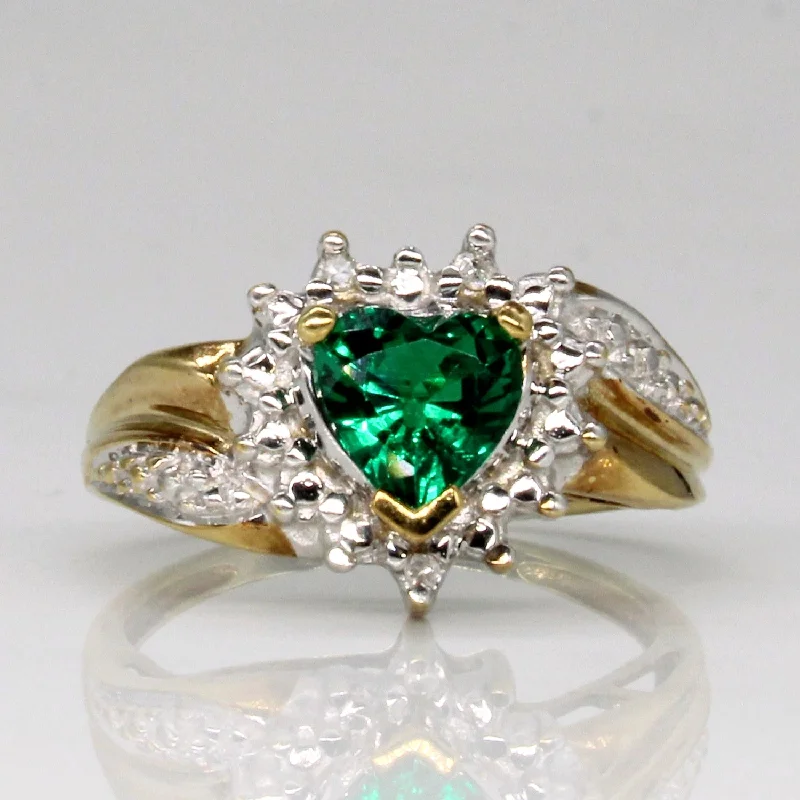 Make Your Outfit Shine With Discounted Jewelry Synthetic Emerald & Diamond Cocktail Ring | 0.70ct, 0.02ctw | SZ 4.75 | Make Your Outfit Shine With Discounted Jewelry Synthetic Emerald & Diamond Cocktail Ring | 0.70ct, 0.02ctw | SZ 4.75 |