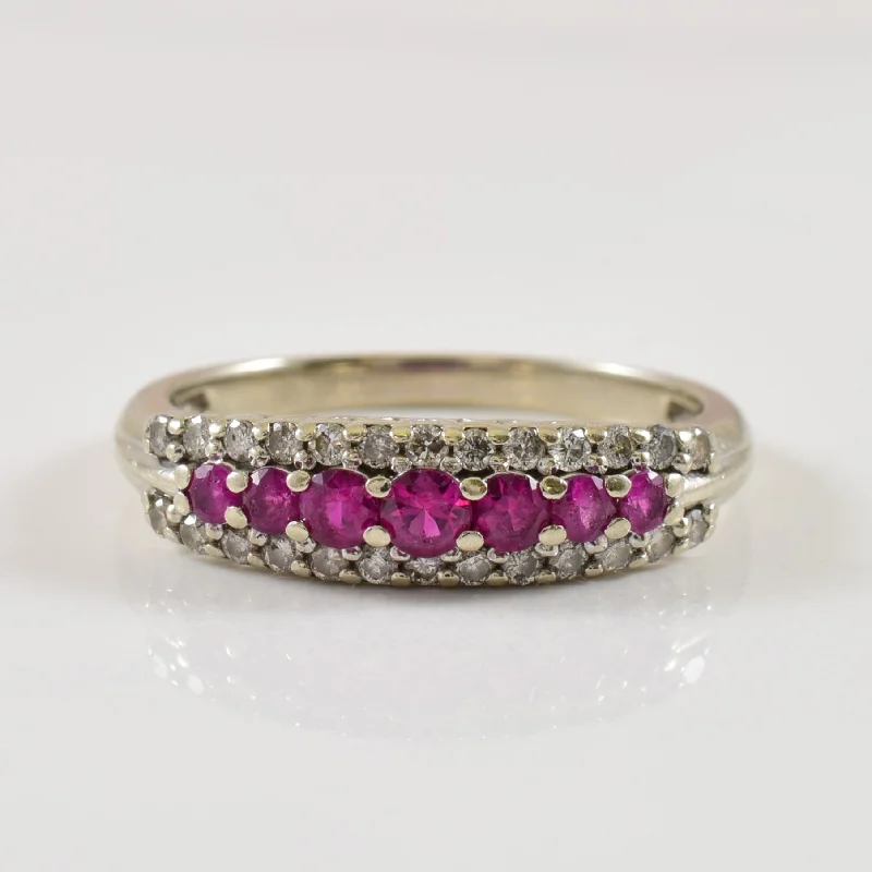 Shop High-Quality Jewelry At Jaw-Dropping Discounts Synthetic Ruby & Diamond Ring | 0.35ctw, 0.20ctw | SZ 6.5 | Shop High-Quality Jewelry At Jaw-Dropping Discounts Synthetic Ruby & Diamond Ring | 0.35ctw, 0.20ctw | SZ 6.5 |
