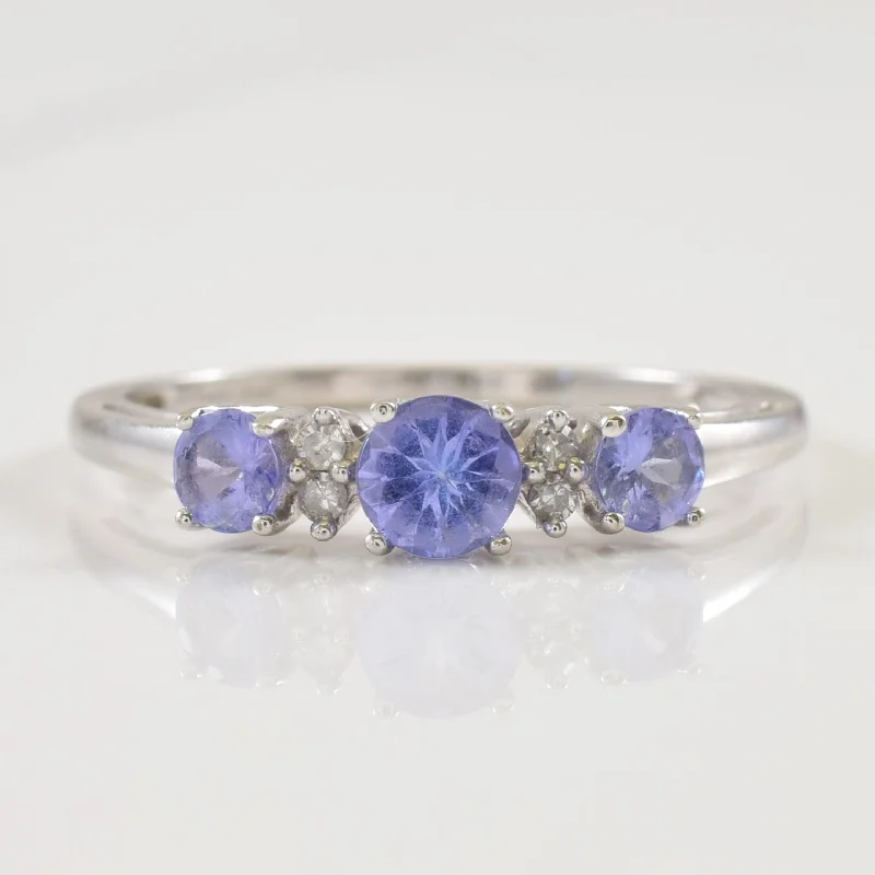 Luxury Jewelry Clearance – Shop Premium Styles Now Three Stone Tanzanite & Diamond Ring | 0.50ctw, 0.04ctw | SZ 6.5 |