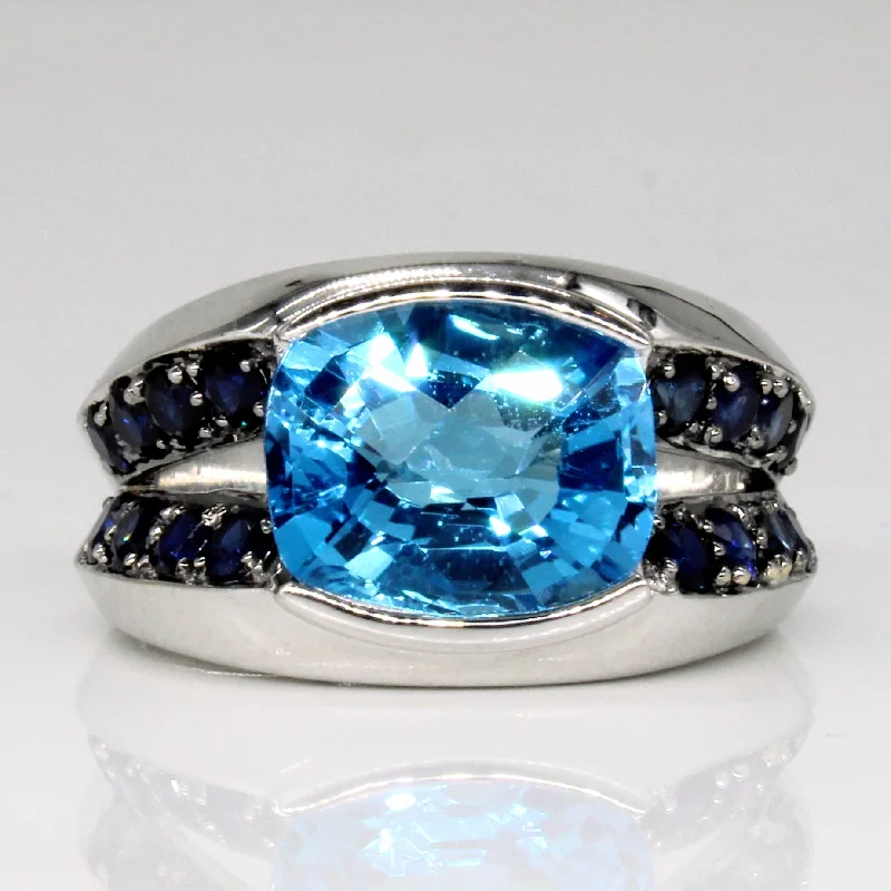 Your Perfect Accessory At The Perfect Price Topaz & Sapphire Cocktail Ring | 6.75ct, 1.12ctw | SZ 9 | Your Perfect Accessory At The Perfect Price Topaz & Sapphire Cocktail Ring | 6.75ct, 1.12ctw | SZ 9 |