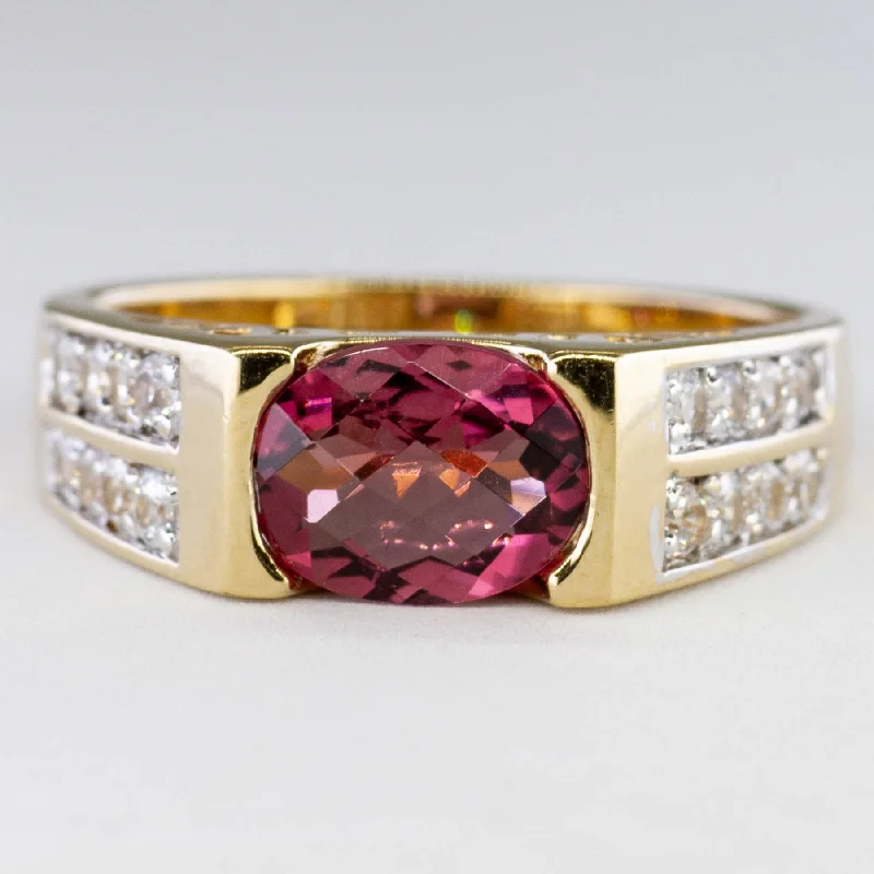 Versatile Layering Jewelry For Effortless Chic Tourmaline & White Sapphire Ring | 1.55ct, 0.55ctw | SZ 9.25 | Versatile Layering Jewelry For Effortless Chic Tourmaline & White Sapphire Ring | 1.55ct, 0.55ctw | SZ 9.25 |
