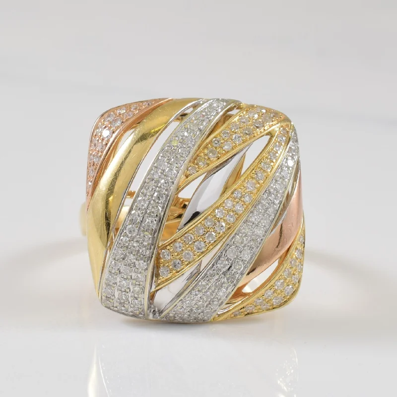 Luxury Jewelry At Unbeatable Discounts Tri Tone Diamond Cocktail Ring | 0.50ctw | SZ 7 | Luxury Jewelry At Unbeatable Discounts Tri Tone Diamond Cocktail Ring | 0.50ctw | SZ 7 |