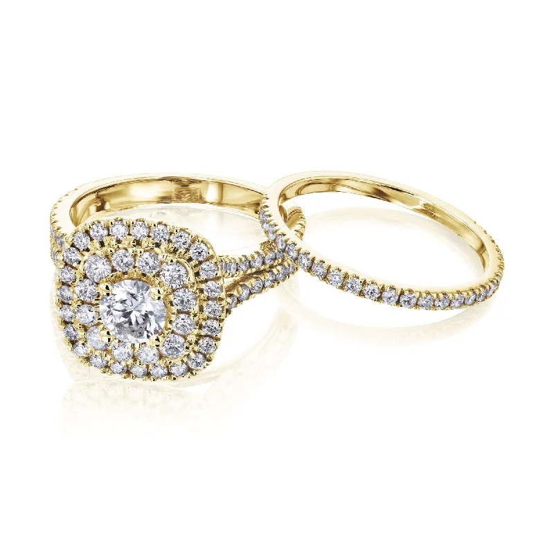 Best Jewelry Deals – Shop Premium Pieces At Great Prices 2ct Natural Diamond Double Halo Bridal Set