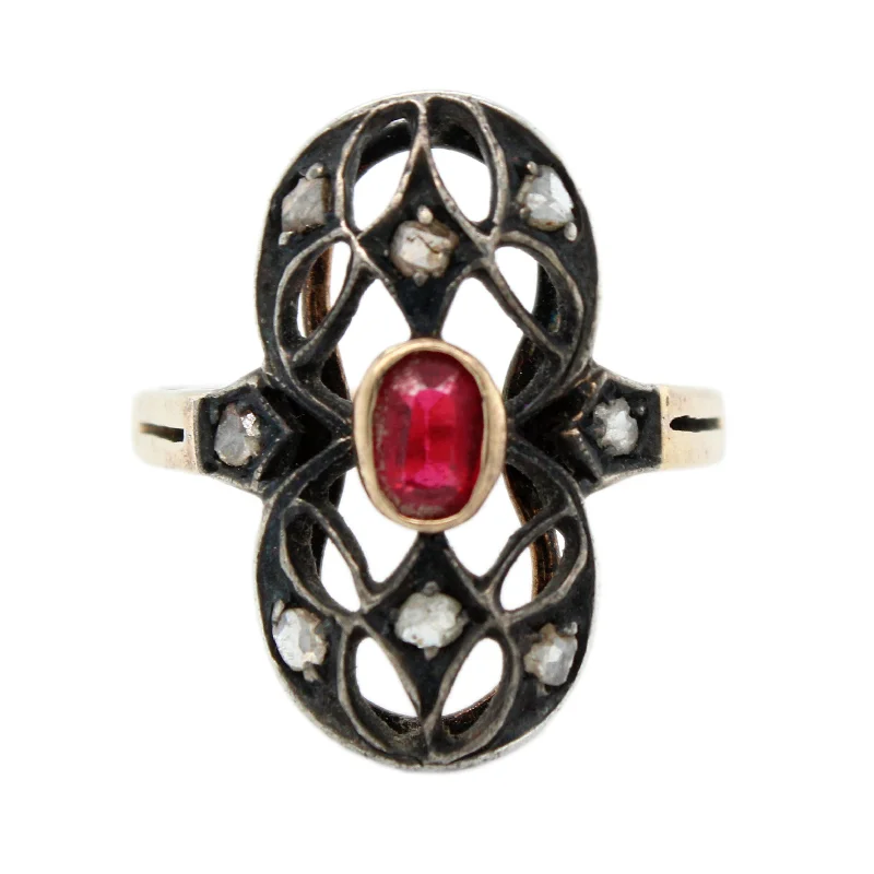 Unmissable Deals On Handmade Jewelry Collections Art Nouveau 0.30ct Ruby & Diamonds Cocktail Ring 14k Yellow Gold w/ Silver Plate Unmissable Deals On Handmade Jewelry Collections Art Nouveau 0.30ct Ruby & Diamonds Cocktail Ring 14k Yellow Gold w/ Silver Plate