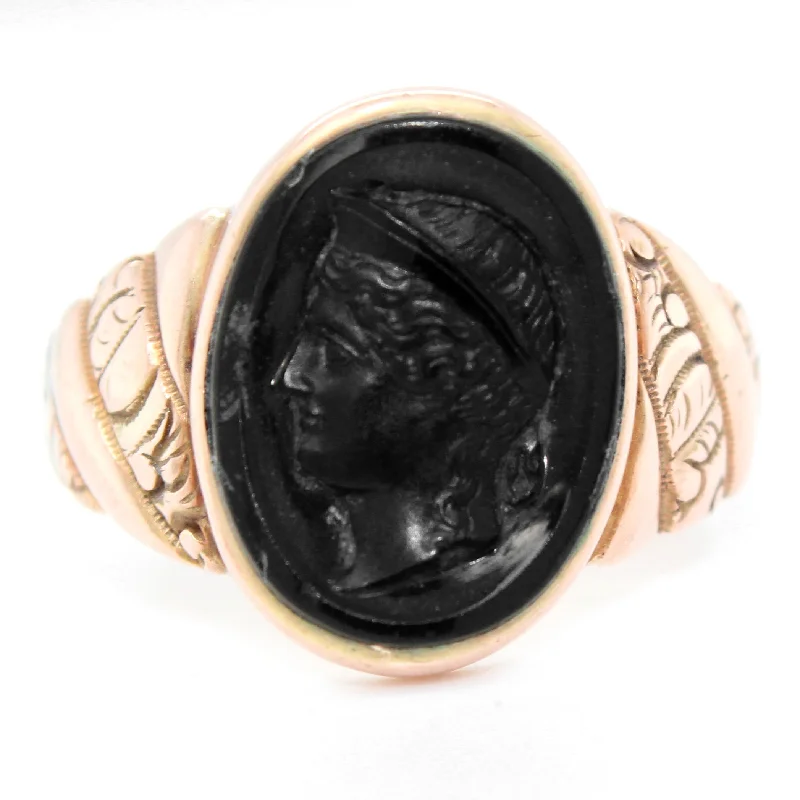Your Perfect Accessory Now At The Best Price Art Nouveau Roman Soldier Onyx Cameo Signet Ring in 14k Rose Gold | Size 9.50 Your Perfect Accessory Now At The Best Price Art Nouveau Roman Soldier Onyx Cameo Signet Ring in 14k Rose Gold | Size 9.50