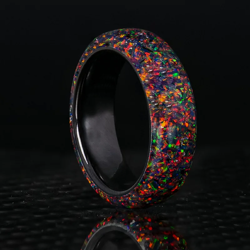 Timeless Beauty, Unbeatable Deals – Jewelry Sale On Black Fire Opal Dust Glowstone Ring Timeless Beauty, Unbeatable Deals – Jewelry Sale On Black Fire Opal Dust Glowstone Ring
