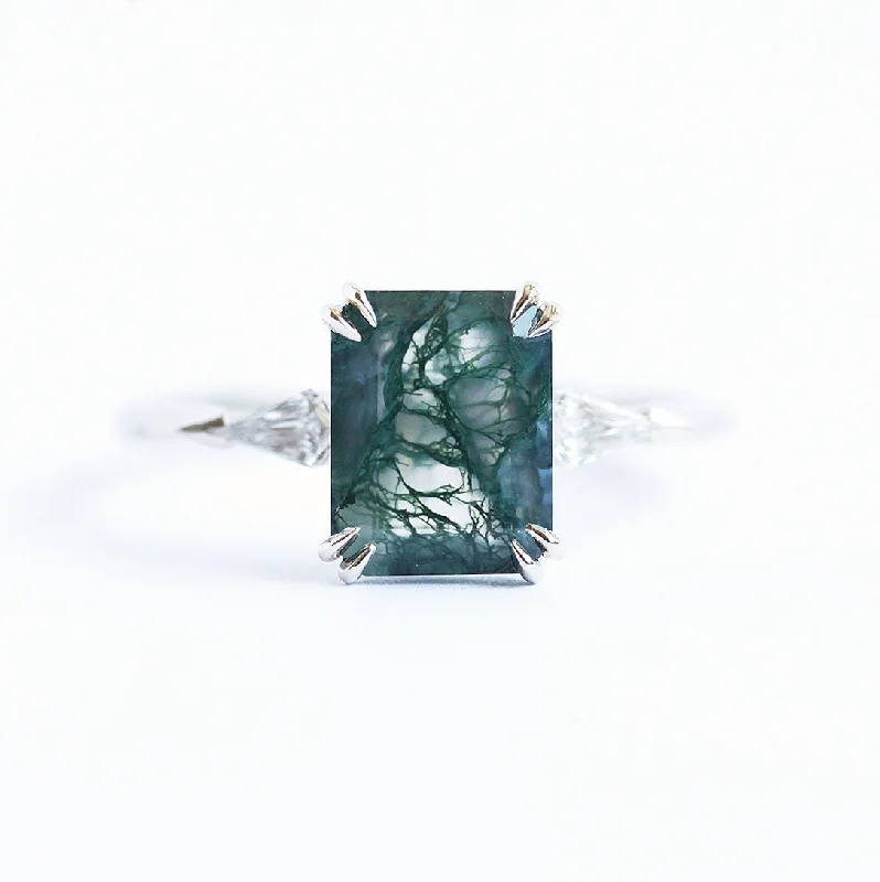 Your Dream Jewelry At Dream Prices Georgia Moss Agate Ring With Accent Diamonds