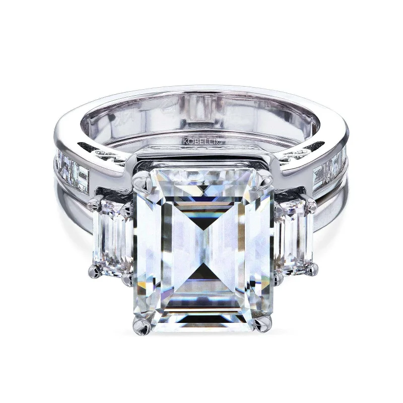 Must-Have Jewelry At Irresistible Discounts Echo 5-9/10 Carat TW 3-Stone Emerald Moissanite Bridal Set Must-Have Jewelry At Irresistible Discounts Echo 5-9/10 Carat TW 3-Stone Emerald Moissanite Bridal Set